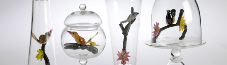 Urban Aviaries: Blown & Hot-Sculpted Glass. 2012 cropped-urban-aviary-set-2.jpg